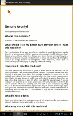 Antidepressants Dictionary android App screenshot 0